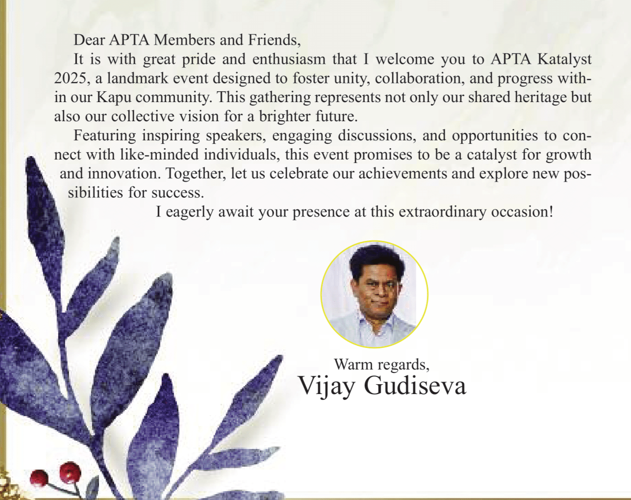 Welcome to APTA Katalyst 2025 - Join Us for Unity and Growth! - Vijay Gudiseva