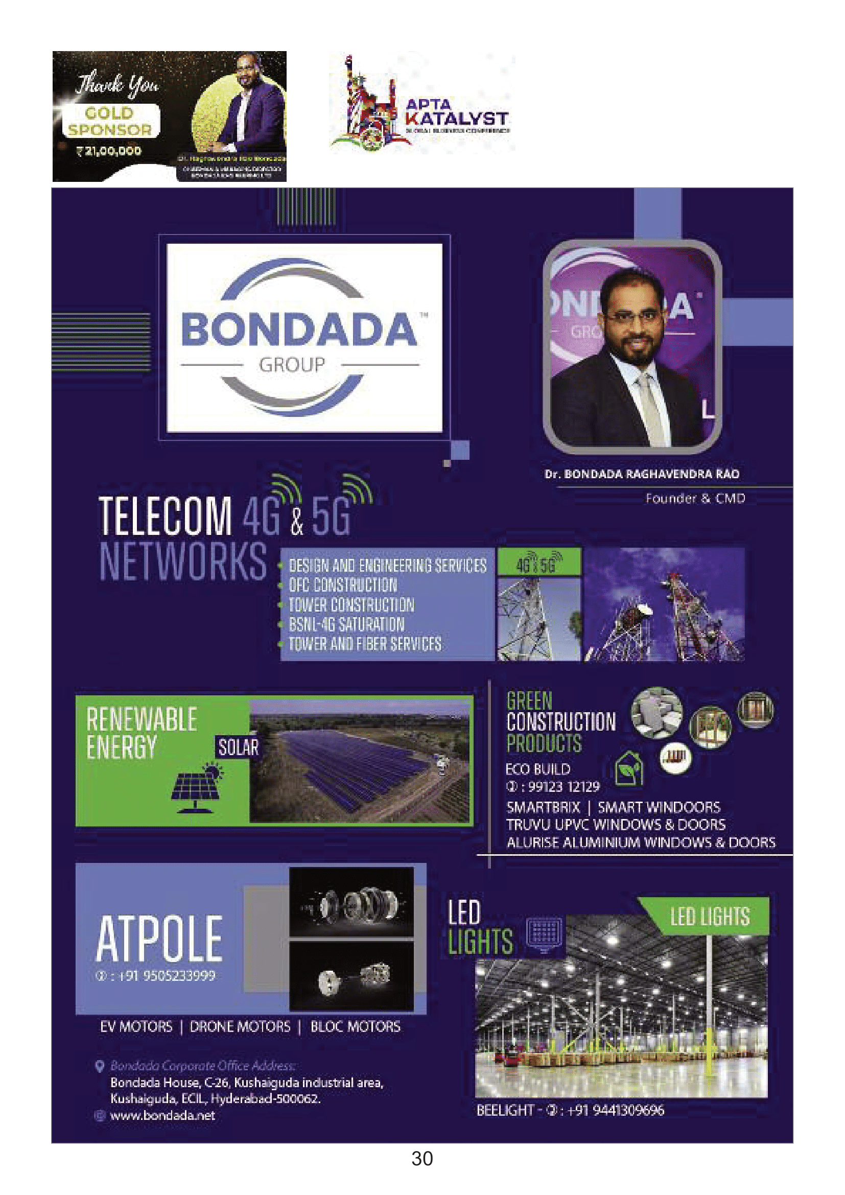 BONDADA GROP - Trusted Infrastructure & Telecom Solutions Provider | Dr. Bondada Raghavendra