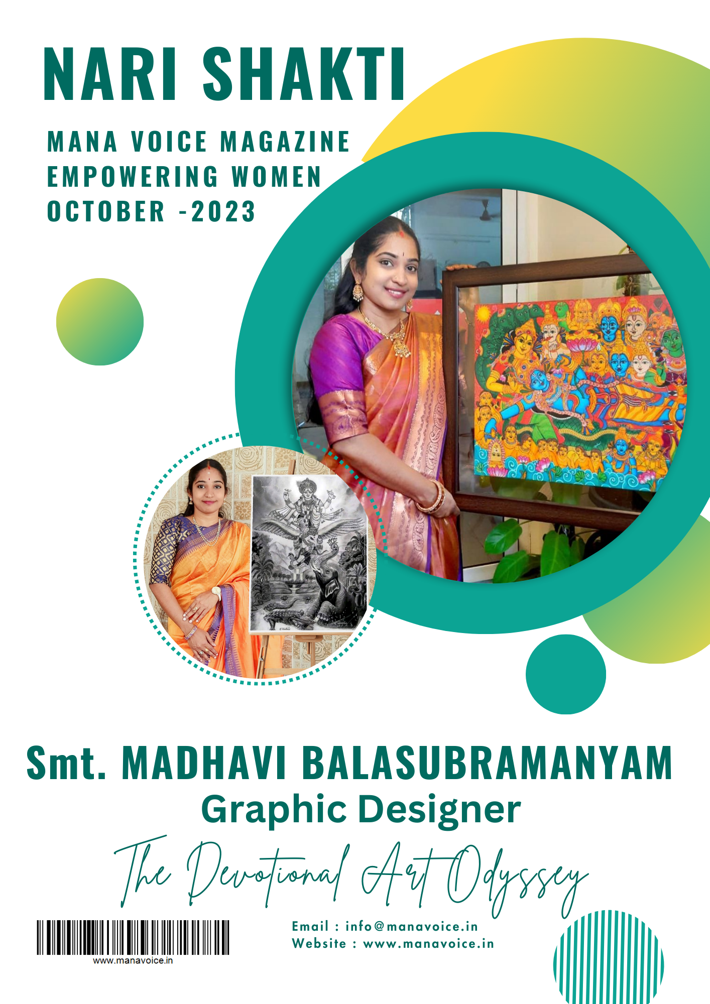 Brushing Boundaries: The Devotional Art Odyssey of Smt. Madhavi Balasubramanyam | Nari Shakti - Empowering Women | Mana Voice