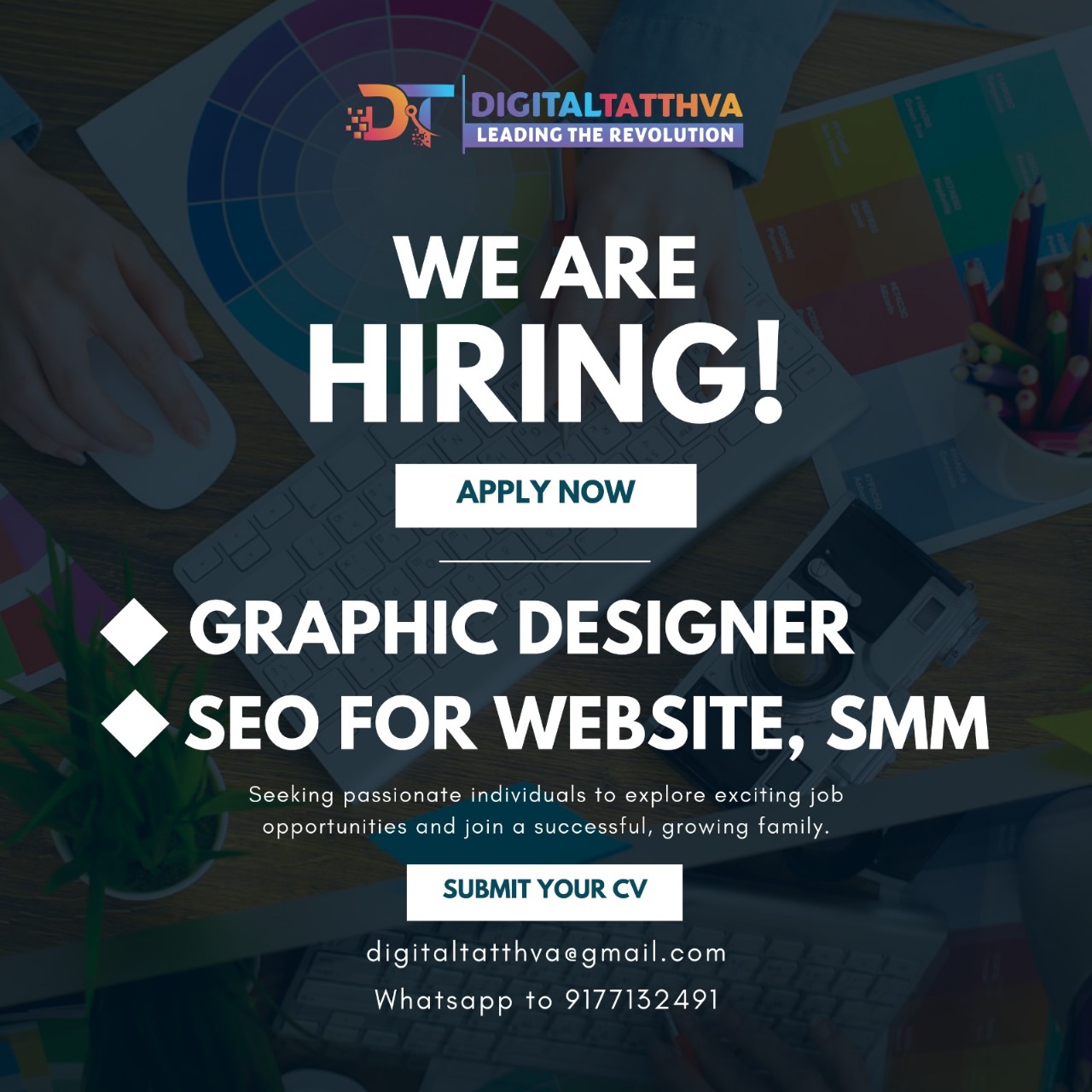 We Are Hiring - Graphic Designer & SEO Specialist - Digital Tatthva | MANA VOICE