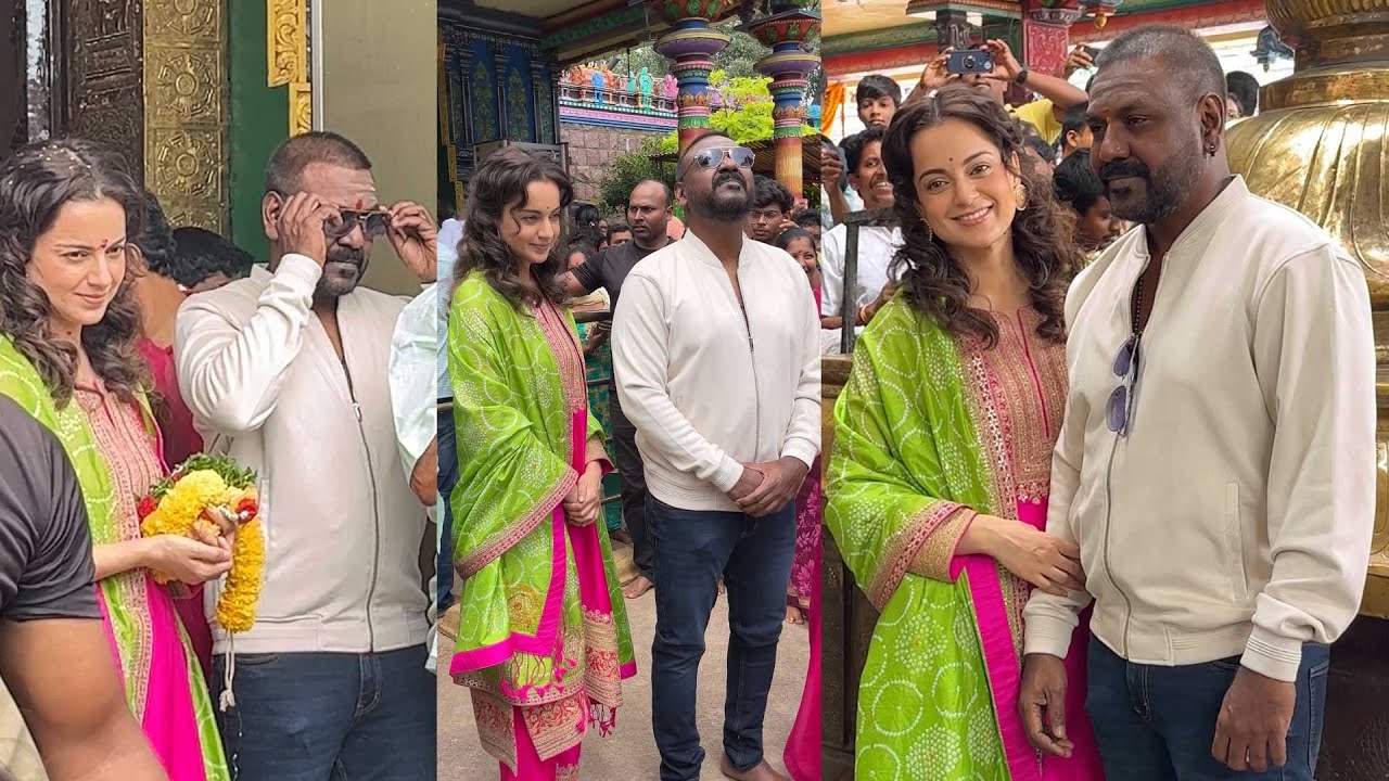 Raghava Lawrence and Kangana Ranaut Seek Blessings at Peddamma Temple in Jubilee Hills, Hyderabad