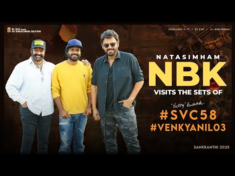 Video NBK Visits VenkyAnil3 SVC58 Sets Featuring Balakrishna Victory Venkatesh and Anil Ravipudi