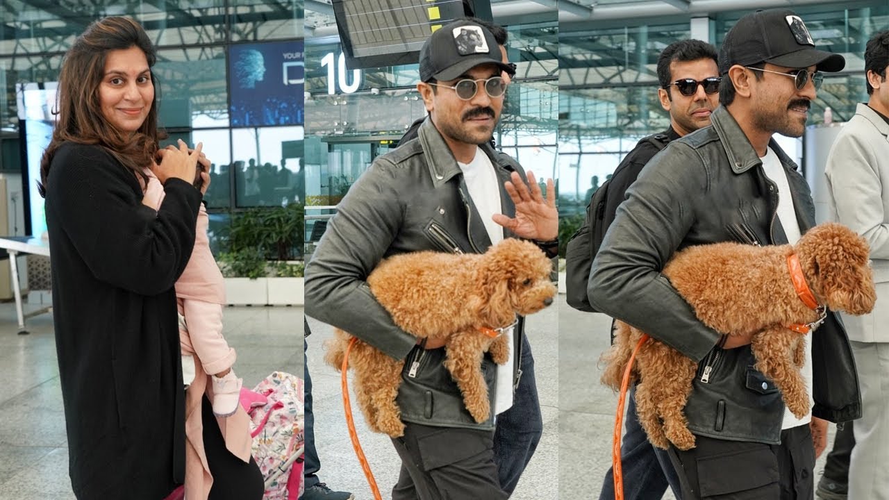 Viral Sighting: Ram Charan, Upasana, and Their Daughter Klin Kaara Spotted at Hyderabad Airport