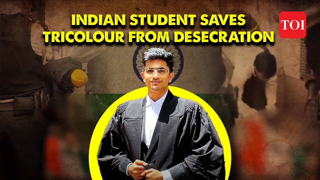 Viral Video: Indian Student Safeguards Indian Flag from Defacement in London Amid Pro-Khalistani Protest