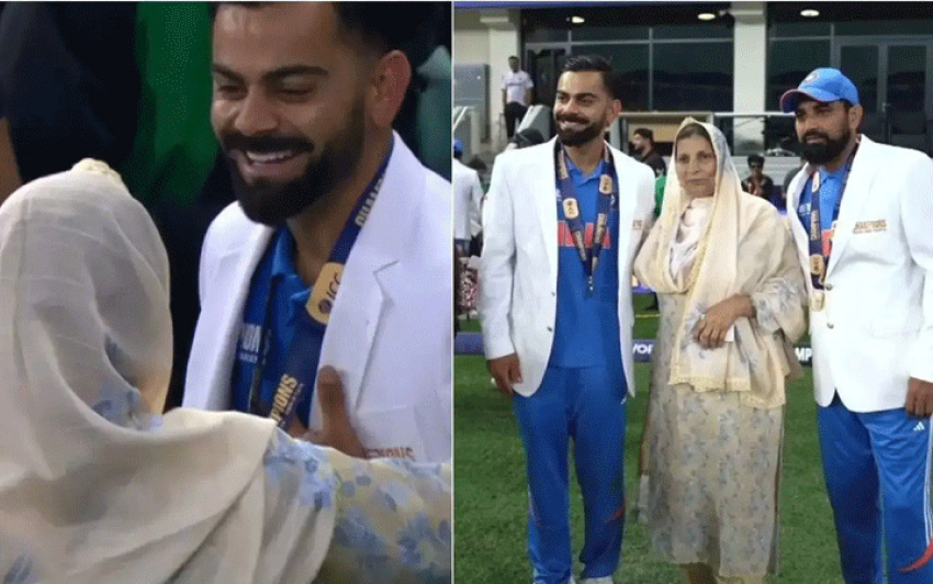 Virat Kohli Bows to Mohammed Shami Mother’s Feet After Champions Trophy Win – Video Goes Viral