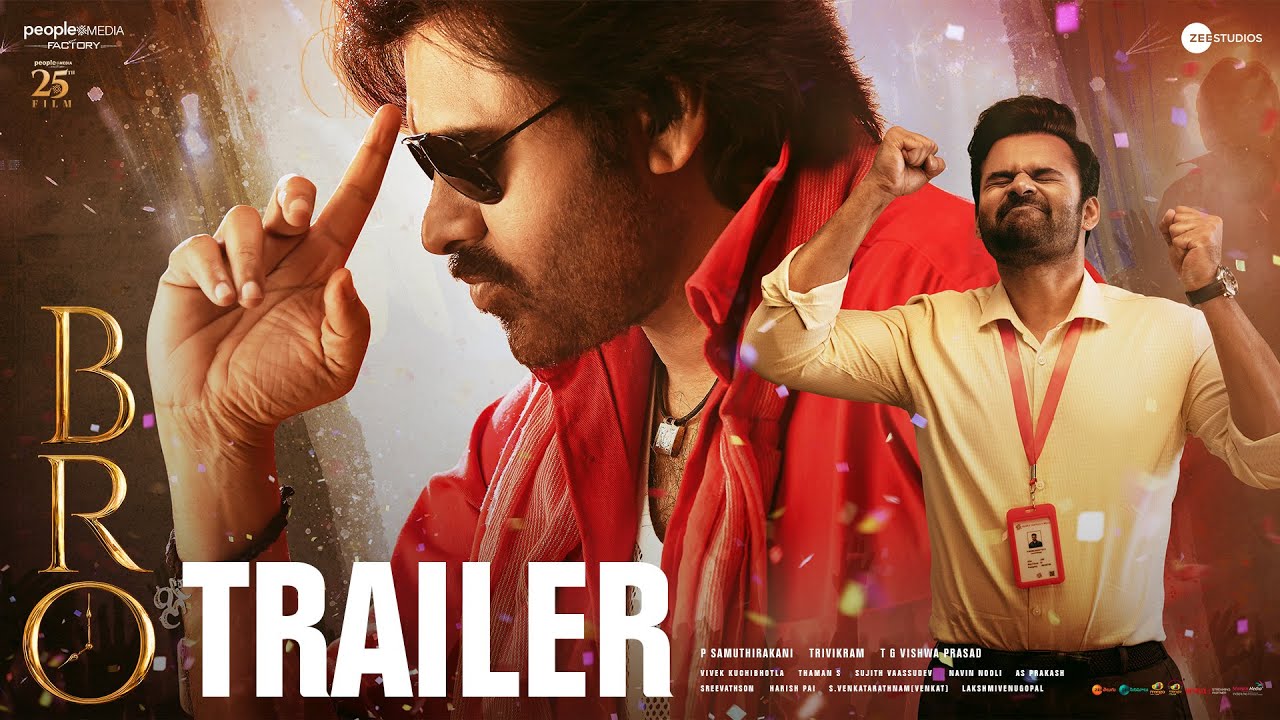 Watch the action-packed BRO trailer featuring Pawan Kalyan and Sai Tej